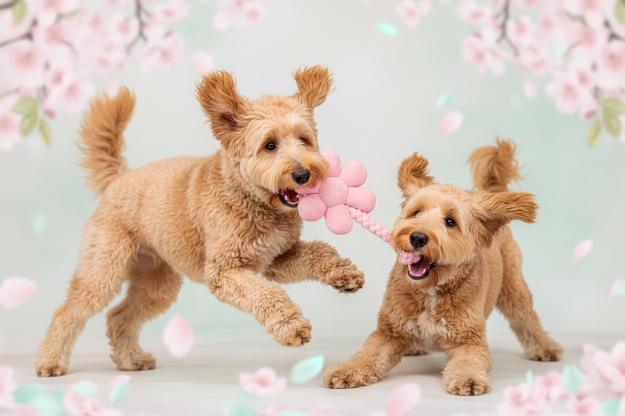 Two Adult Doodles Playing